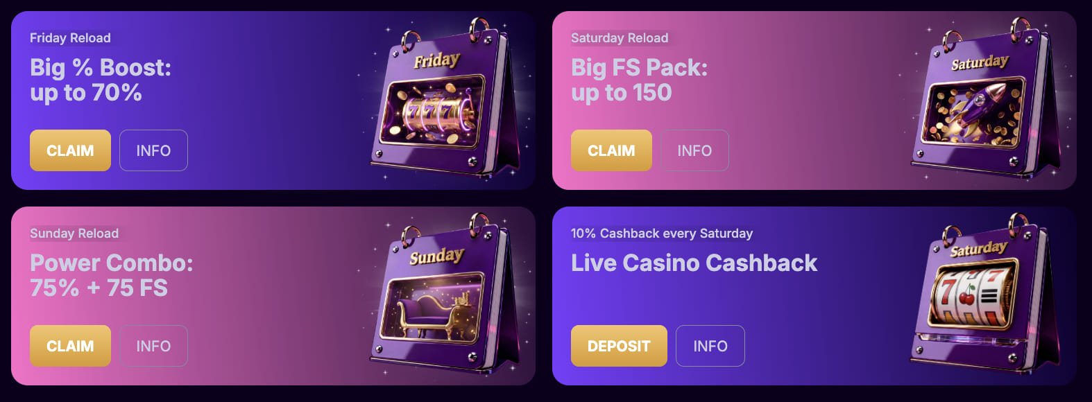 Weekly bonuses 2